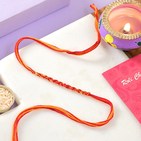 Thread Rakhi with Besan Laddoo