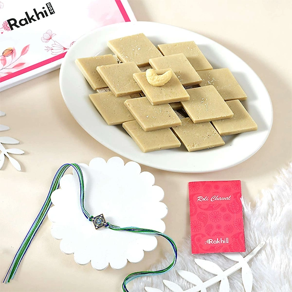 Radiant Rakhi with Kaju katli