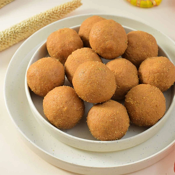 Set of 2 Rakhi with Besan Laddoo & Snickers Chocolate