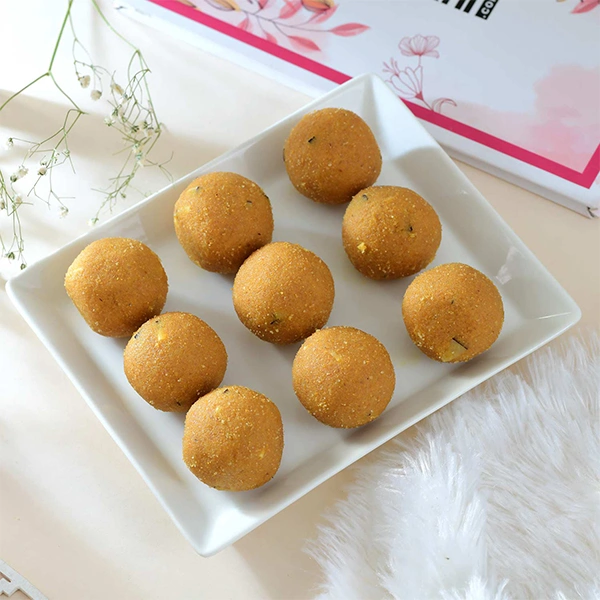 Set of 2 Rakhi with Besan Laddoo