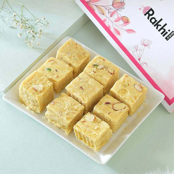 Set of 3 Graceful Rakhi with Gourmet Hamper