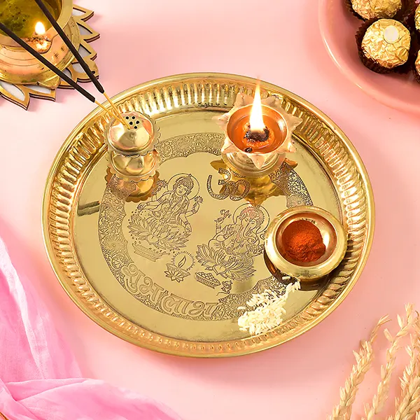 Rakhi Thread With Pooja Thali & Ferrero Rocher