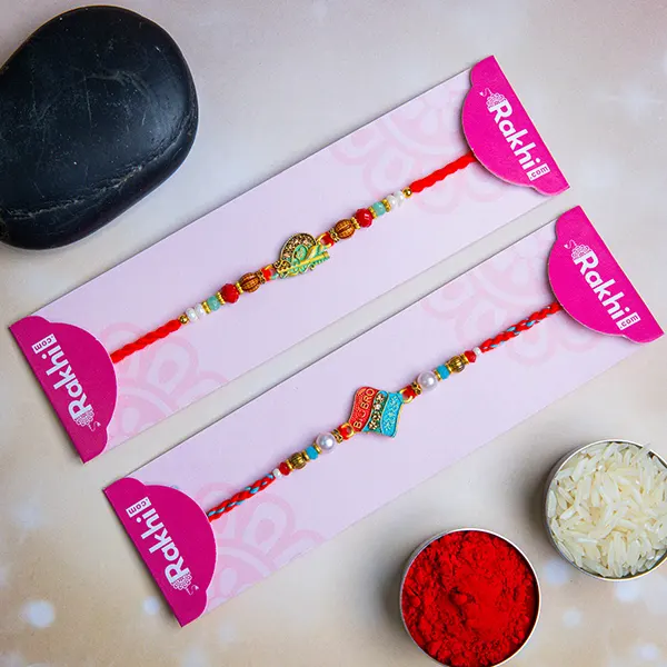 Set of 2 Big bro Rakhi & Metallic Rakhi with Motichoor Laddoo