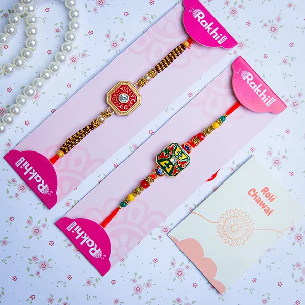 Designer Set of 2 Rakhis for Brother