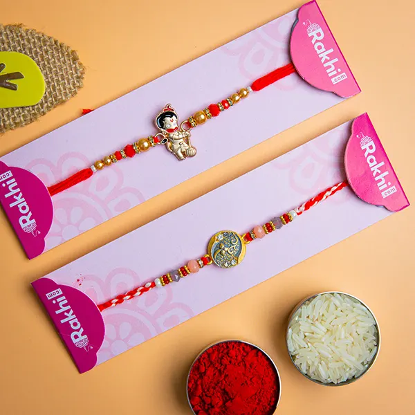 Set of 2 Rakhi with Colors & Chocolates