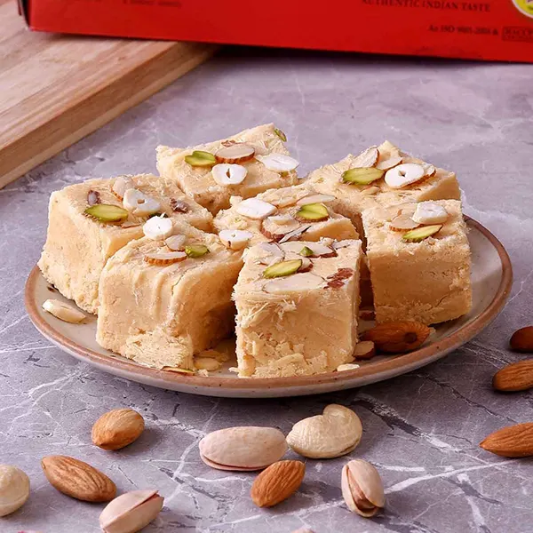 Two Punjabi Style Rakhi With Soan Papdi