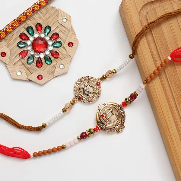 Two Punjabi Ek Onkar Rakhi Set