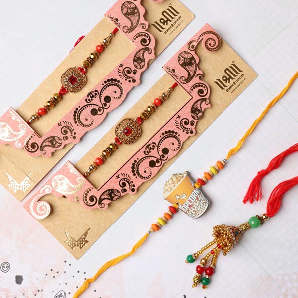 4 Rajwadi Rakhi Set
