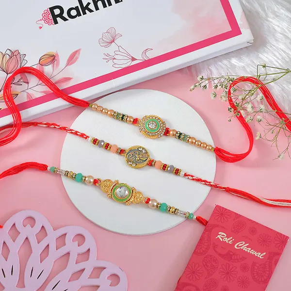 Set of 3 Metallic Rakhi