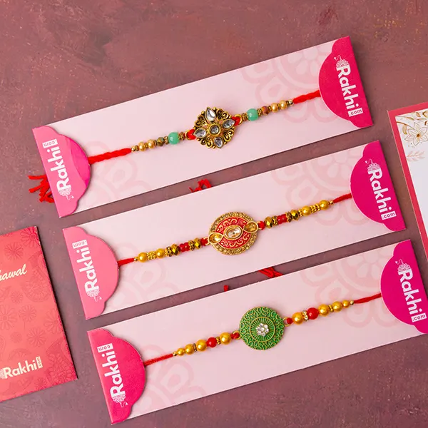 Set Of 3 Precious Style Rakhi