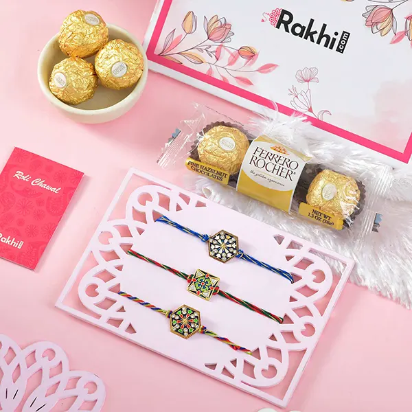 Set of 3 Rakhi With Ferrero Rocher