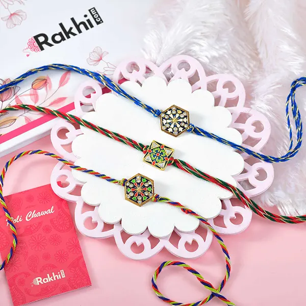 Set of 3 Enchanting Rakhi For Bhai