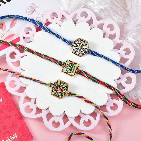 Set of 3 Enchanting Rakhi For Bhai