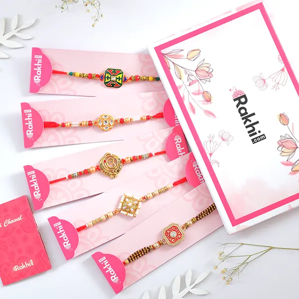 Set of 5 Premium Rakhi