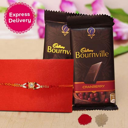 Rakhi with Cranberry Bouenville