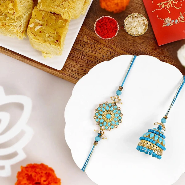 Meenakari Lumba Rakhi & Soan Papdi Delight