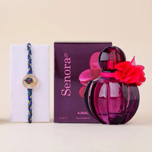 FNP Peacock Rakhi With Ajmal Senora EDP 75 ml