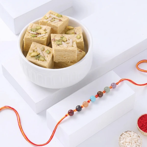 FNP Chakra Stone Rakhi With Soan Papdi 250 g