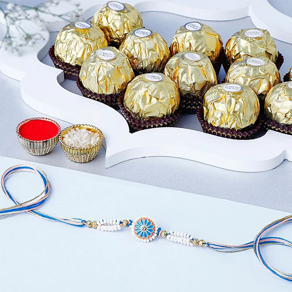 The Royal Elegance Meenakari Rakhi N Ferrero Delight
