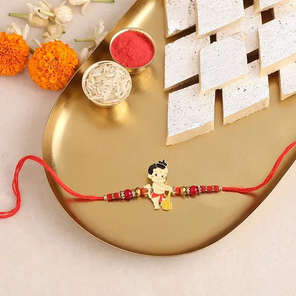 Holy Bal Hanuman Kids Rakhi & Kaju Katli - For Qatar