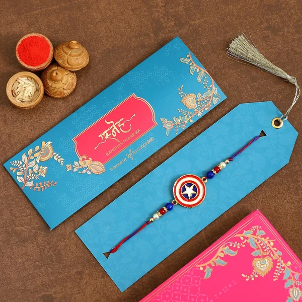Superhero Captain America Rakhi For Kids Exp