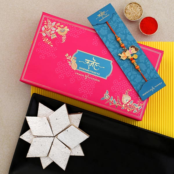 Bal Hanuman Kids Rakhi And Kaju Katli - Qatar