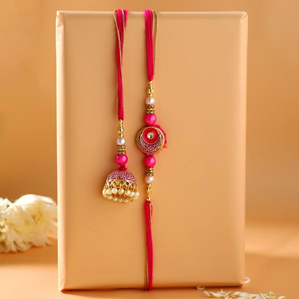 Meenakari Pearl And Lumba Rakhi Set