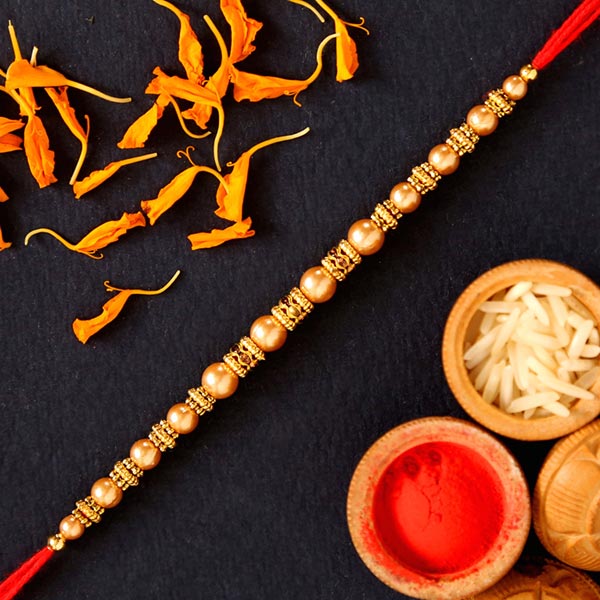 Traditional Pearl And Mauli Rakhi - Qatar