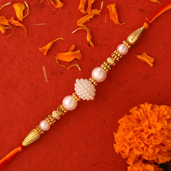 Elegant Pearl And Mauli Rakhi - Qatar