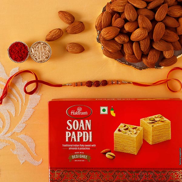 Sneh Classy Rakhi With Soan Papdi & Almonds