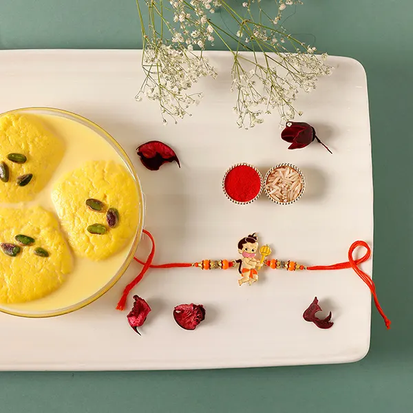 Bal Hanuman Rakhi & Rasmalai - For Qatar