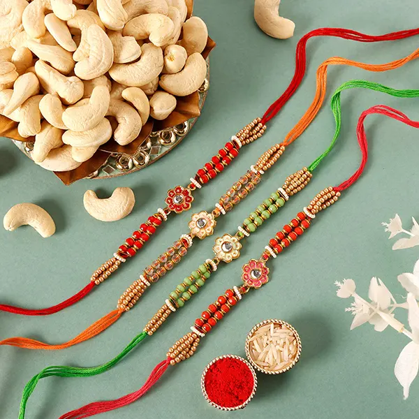 Meenakari Rakhis & Cashews - For Qatar