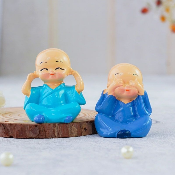 Cute Buddha Monk Figurines for Home Décor