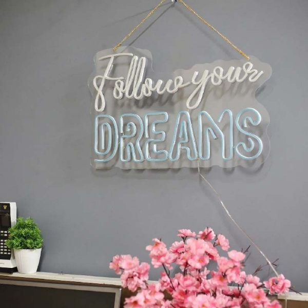 White and Blue Neon Light