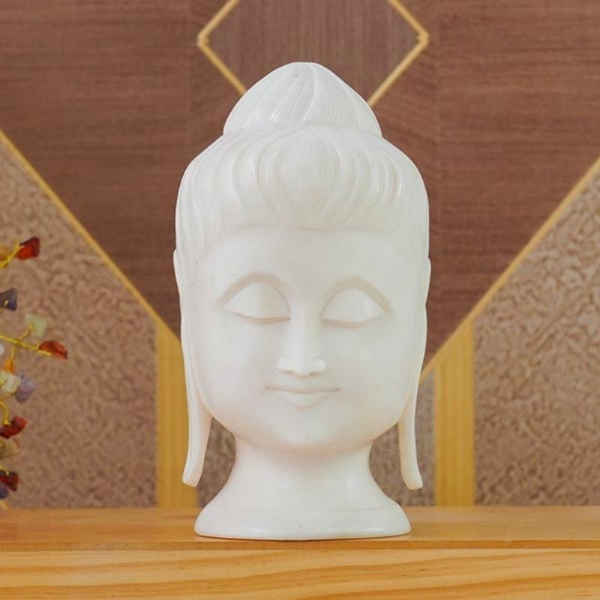 Marble Buddha Face Statue for Home Décor