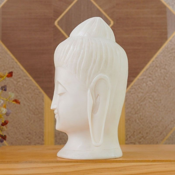 Marble Buddha Face Statue for Home Décor