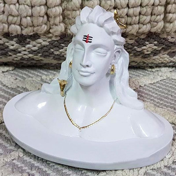 Stunning White Adiyogi Idol for Home Décor