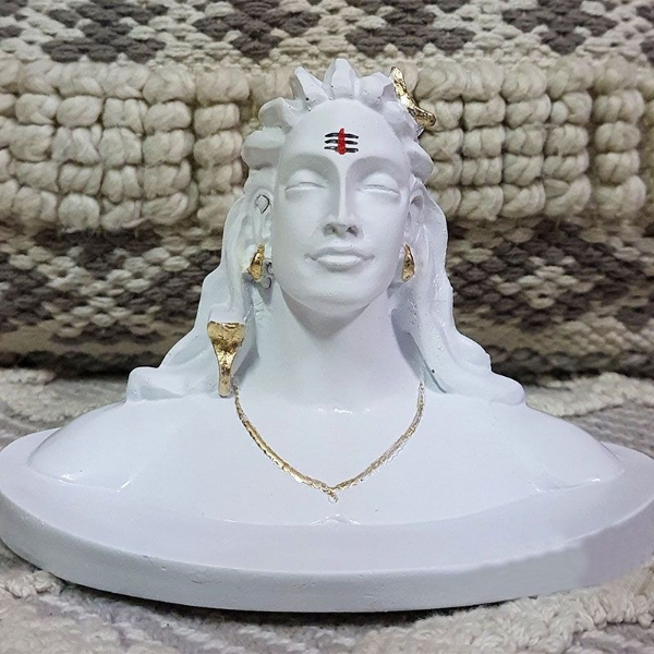 Stunning White Adiyogi Idol for Home Décor