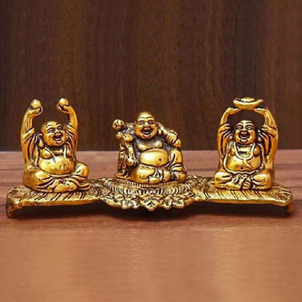 Aesthetic Golden Set of Laughing Buddha for Home Décor