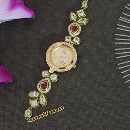 Kundan Style Wrist watch