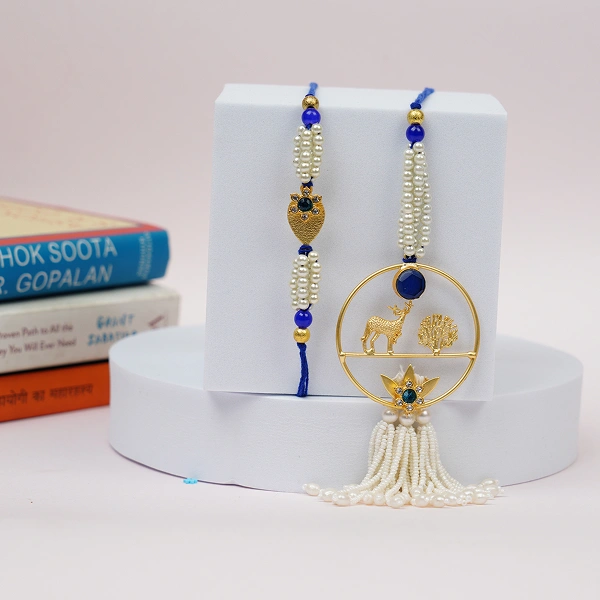 Royal Bhaiya Bhabhi Lumba Rakhi Set