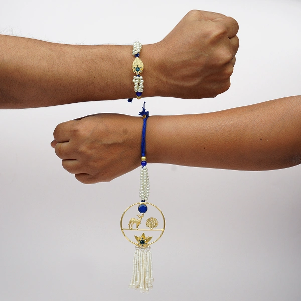 Royal Bhaiya Bhabhi Lumba Rakhi Set