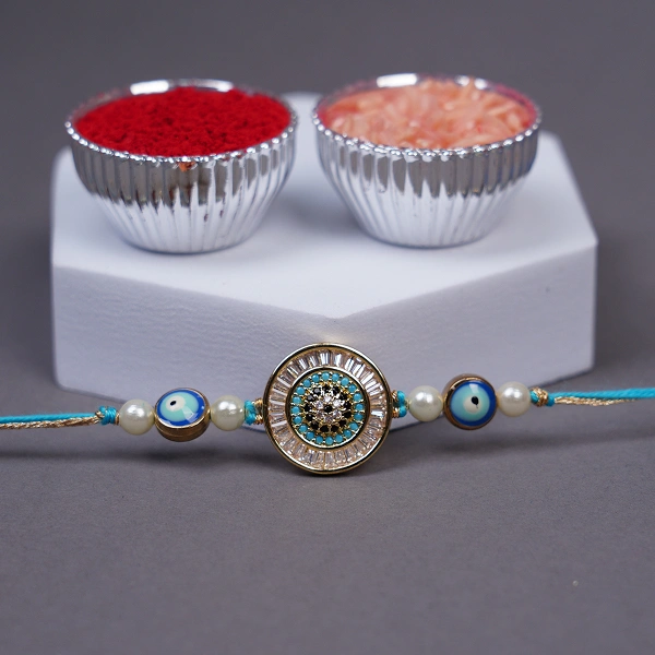 Blue Evil Eye Designer Rakhi for Brother
