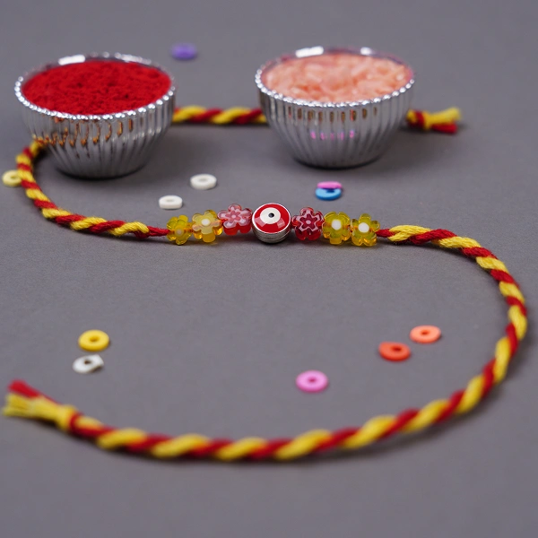 Red Evil Eye Thread Rakhi for Brother