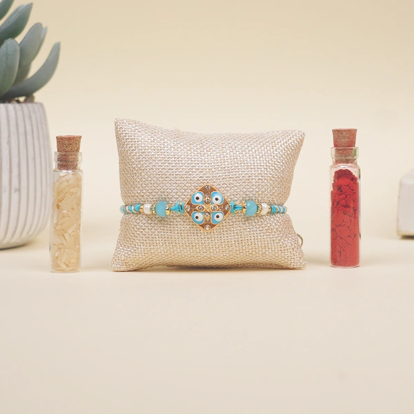 Modern Diagonal Evil Eye Designer Rakhi for Brother