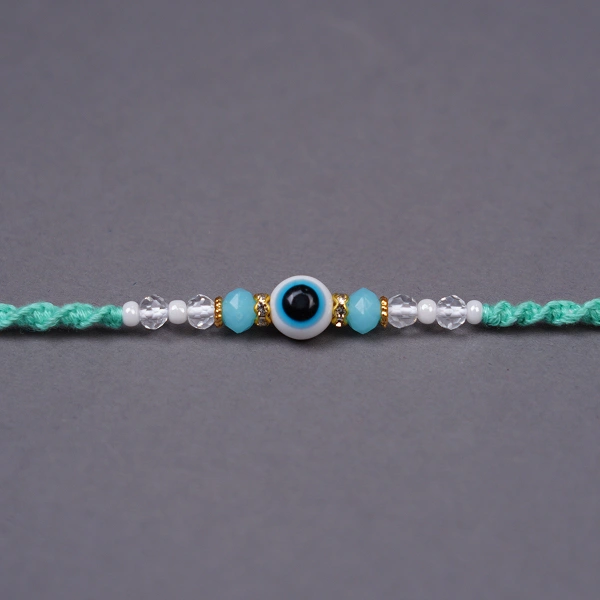 Protective Evil Eye Rakhi for Brother with Roli Chawal