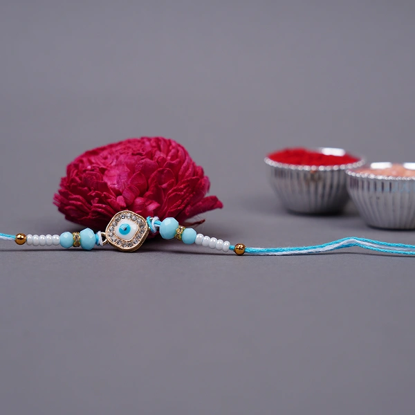 Soft Colour Evil Eye Designer Rakhi for Brother