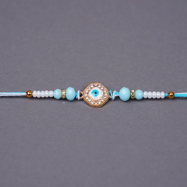 Soft Colour Evil Eye Designer Rakhi for Brother