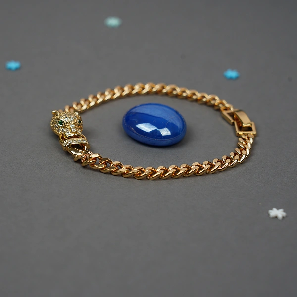 Premium Gold-Toned Bracelet Rakhi for Brother with Roli Chawal