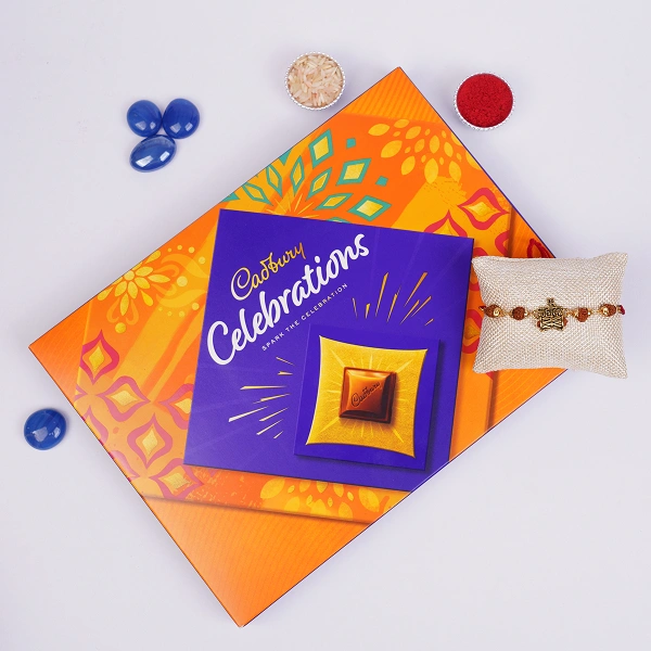 Mahadev Rudraksh Rakhi with Celebration Chocolates